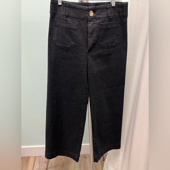 ✨ Anthro The Colette Sparkle Edition Cropped Wide-Leg Jeans by Maeve - Picture 8 of 11